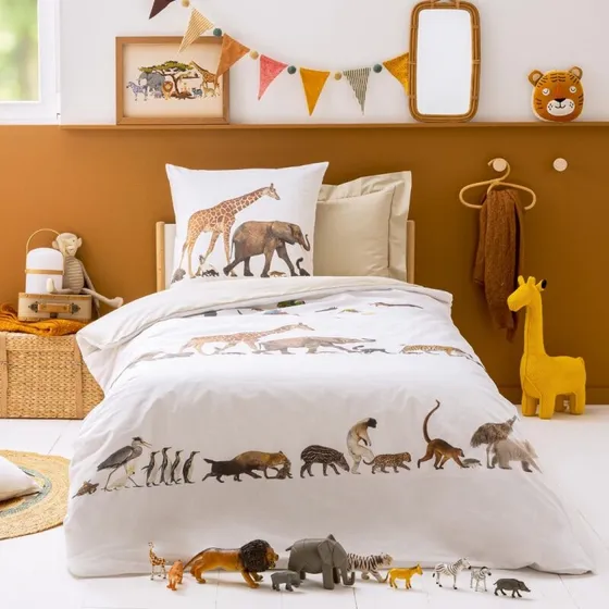 Linge de lit enfant en percale imprimée — Tradilinge