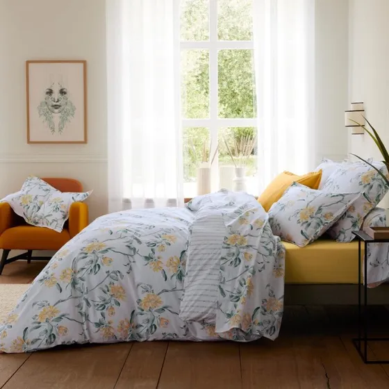 Parure Éléna Ambre — percale imprimée — Tradilinge