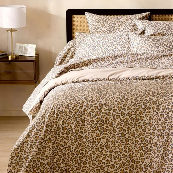 Parure Fauve Beige — percale imprimée — Tradilinge