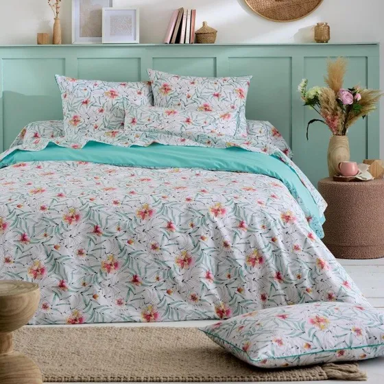 Parure Roxane Jade — percale imprimée — Tradilinge